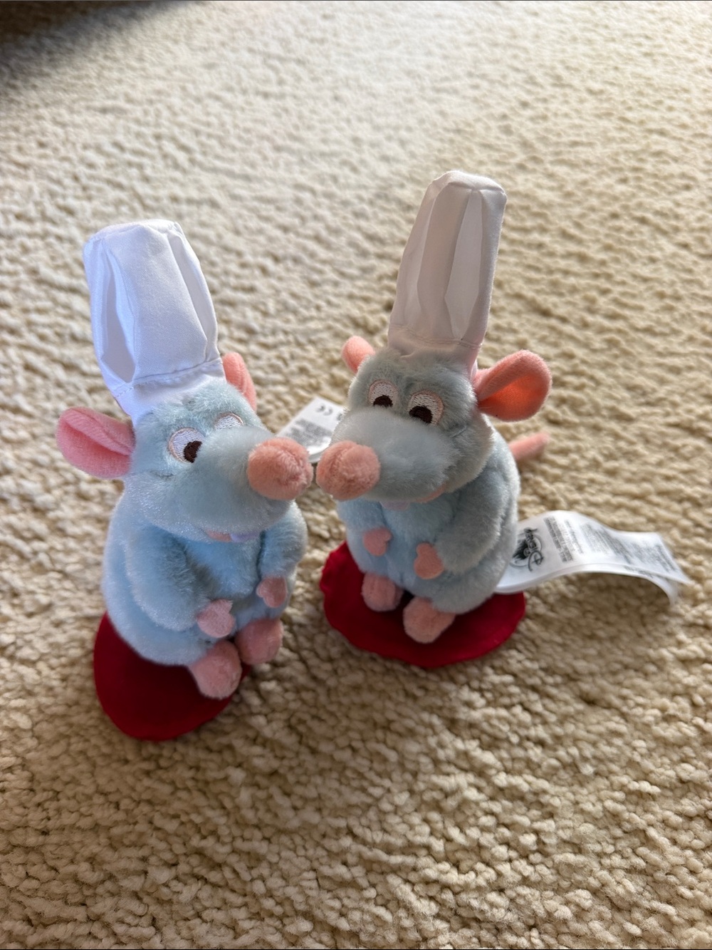 - Two Disney magnetic shoulder plush toys Remy
